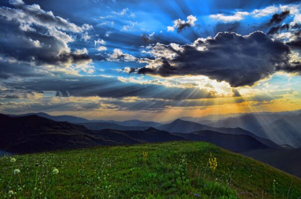 Turkey Sun break through clouds